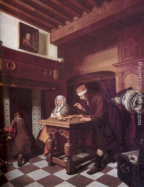 The Gold Weigher painting - Cornelis de Man The Gold Weigher art painting